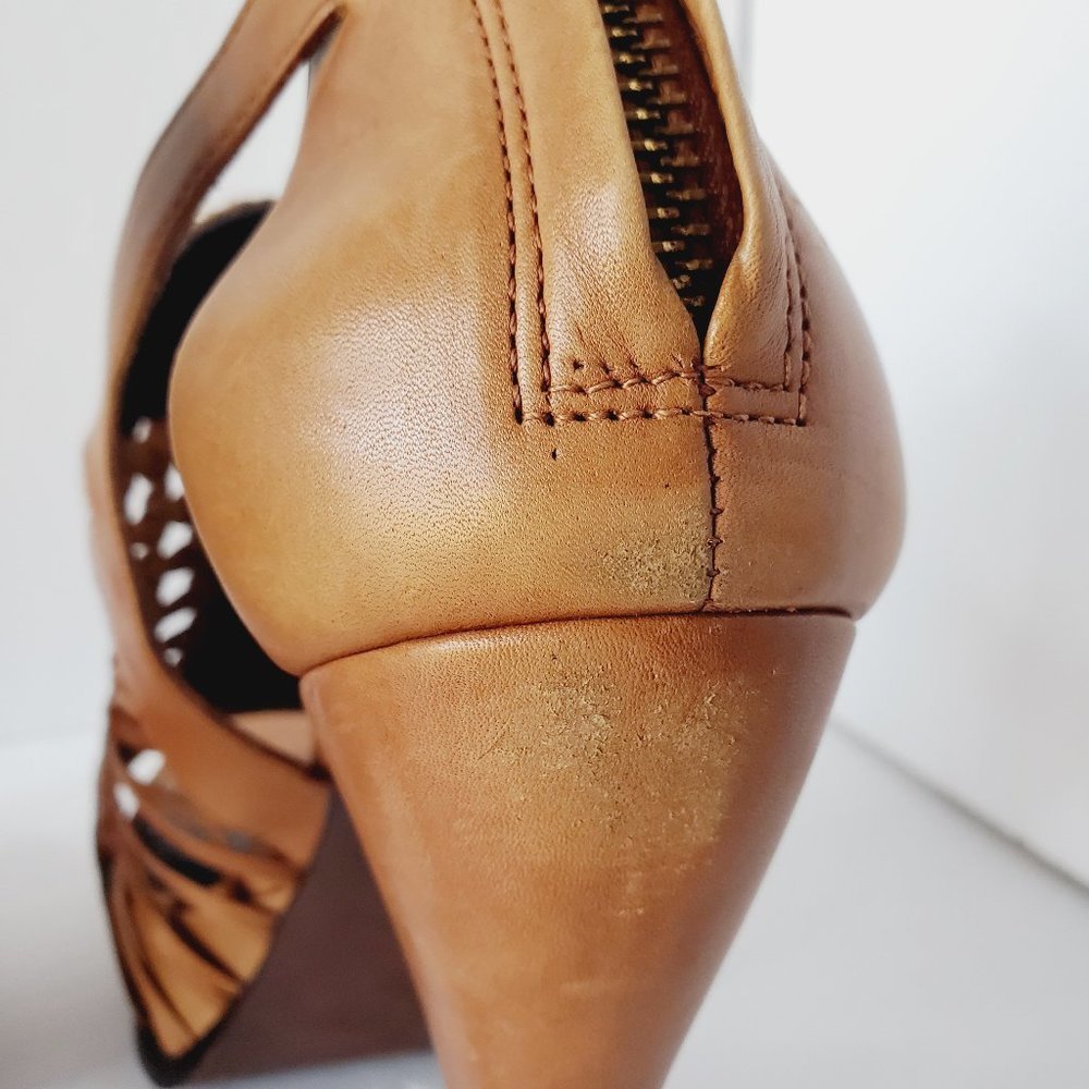 Elizabeth and James Tan Cutout Heels - Picture 6 of 11